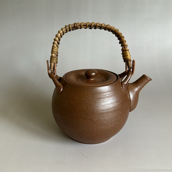 Dobin Arita-yaki Ware Japanese Green Tea Pot Nanban Brown Glaze 385ml Signed - Picture 5 of 10